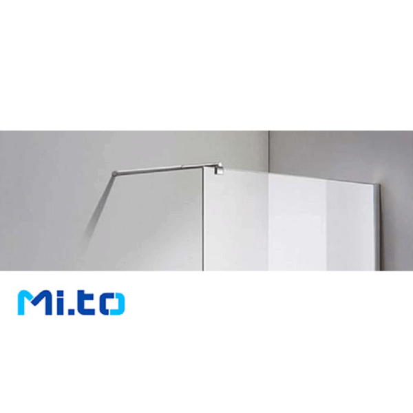 Braccio Doccia di Sostegno Vetro Walk-in in Acciaio Cromato Regolabile da cm.55-100 | Mixtech